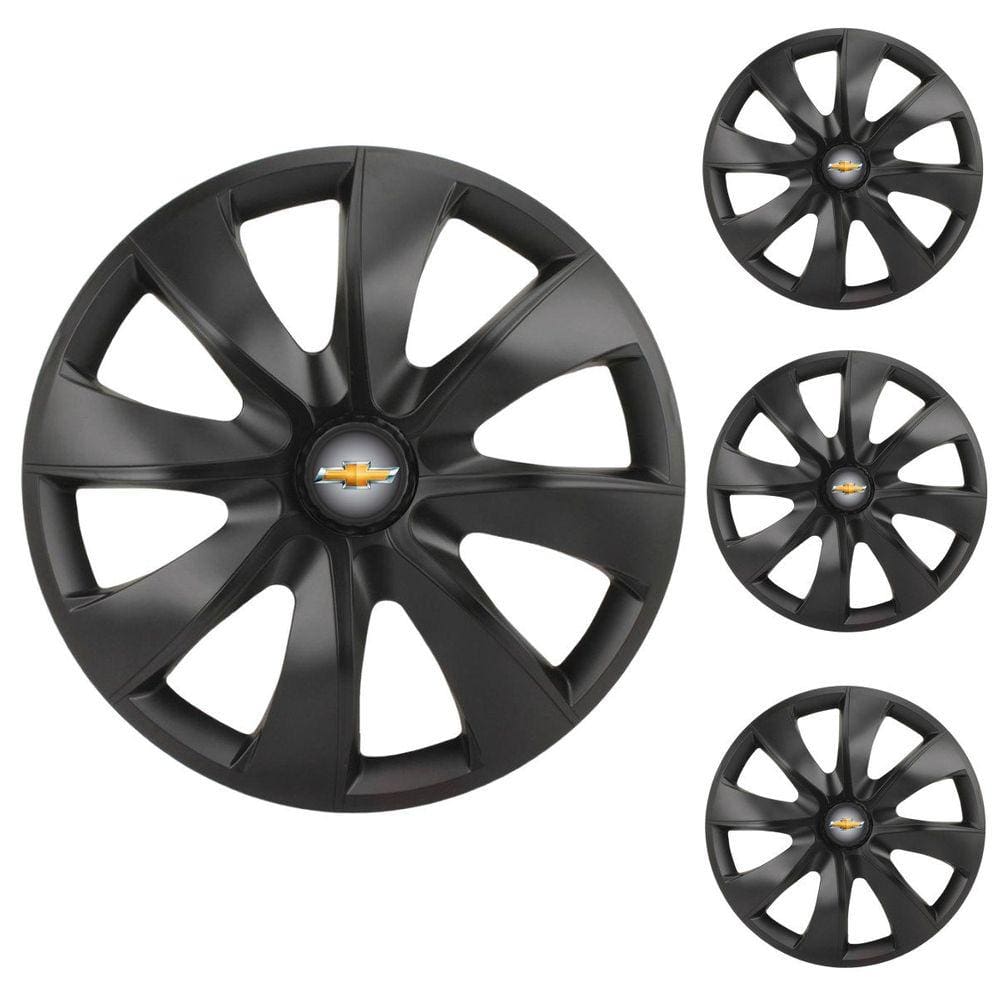 Jogo Calota Aro 14 Prime Fosc Black Elitte Preto Fosco + Emblema Resinado Chevrolet GM Corsa Meriva Agile Celta Montana Prisma Onix Astra Cobalt Spin