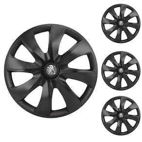 Jogo Calota Aro 14 Prime Fosc Black Elitte Preto Fosco + Emblema Resinado Peugeot (206 207 208 307)