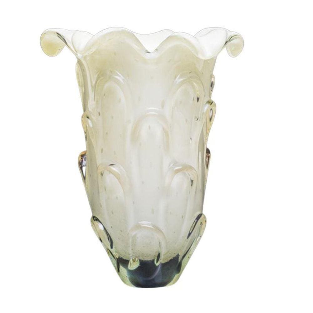 Vaso Em Cristal Murano Pérola - São Marcos 37Cm