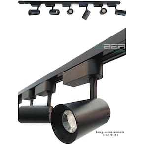 Kit Trilho Eletrificado 1M 4 Spots 7W Preto 4000K Luz Neutra