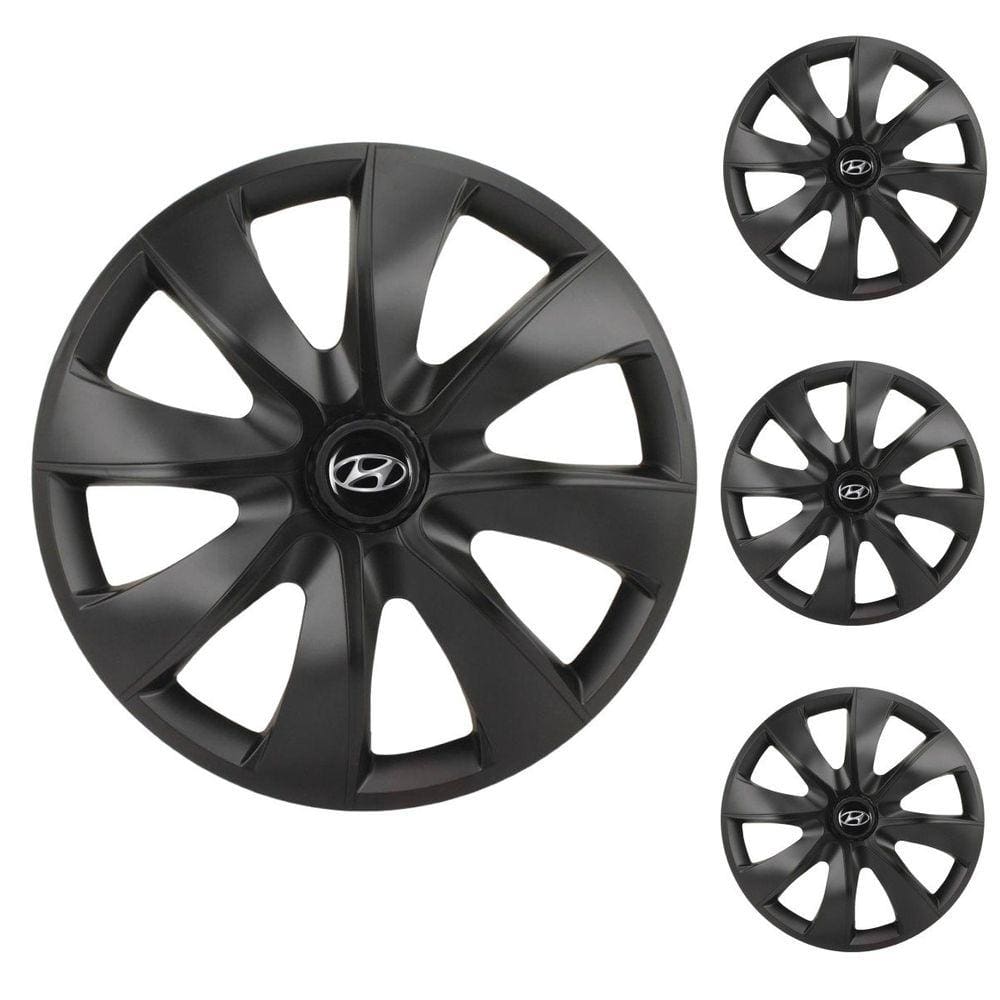 Jogo Calota Aro 14 Prime Fosc Black Elitte Preto Fosco + Emblema Resinado Hyundai (HB20 HB20S)