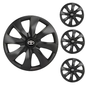Jogo Calota Aro 14 Prime Fosc Black Elitte Preto Fosco + Emblema Resinado Toyota (Corolla Etios Yaris)