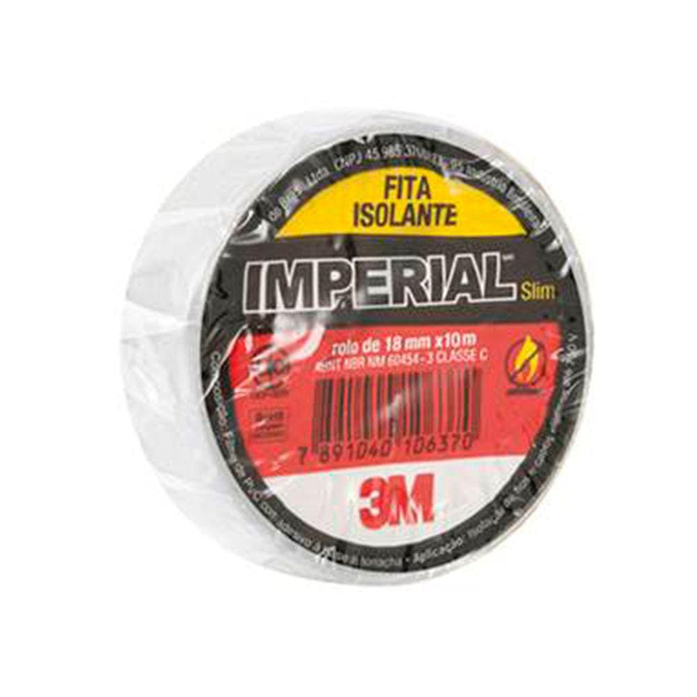 Fita Isolante Imperial Cores Branca 18mmx10m Pacote 10 Un