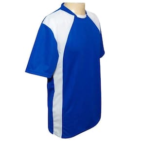 Uniforme Esportivo TRB 20 Camisas Azul/Branco e Calções Brancos
