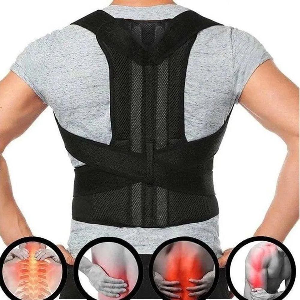 Cinta Colete Corretor Postura Coluna Lombar Reforçada