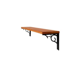 Prateleira De Parede Kalise 60Cm Metal Madeira Suspenso