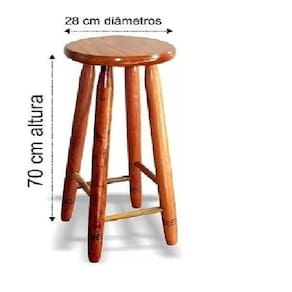 Banco Alto Em Madeira Mista Envern 70x28cm Até 200kg