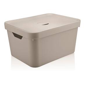 Caixa Organizadora Com Tampa Bege Marca Ou 46X36X24 Cm