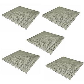 Piso Plástico Cinza 50x50 - kit 05 peças