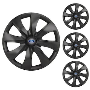 Jogo Calota Aro 14 Prime Fosc Black Elitte Preto Fosco + Emblema Resinado Ford (Fiesta Ka Ecosport Focus)
