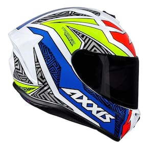Capacete Axxis Draken Tracer Gloss - Branco/Azul - 60  G