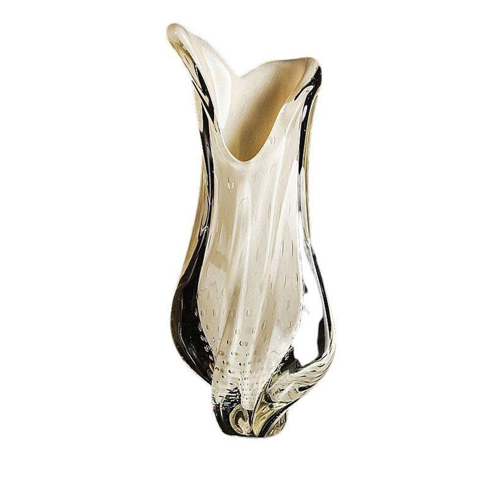 Vaso Em Cristal Murano Pérola - São Marcos 54Cm