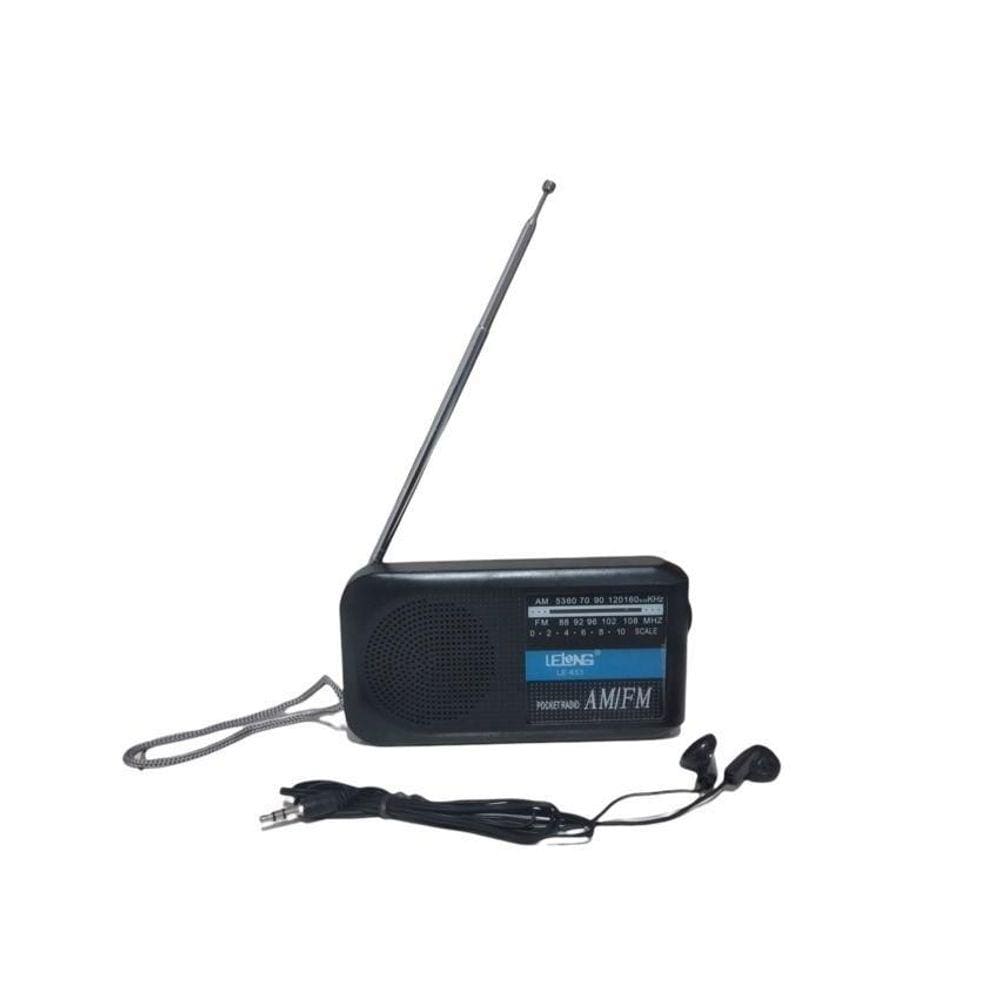 Rádio Portátil Analógico Am/Fm Lelong Com Alça E Fone