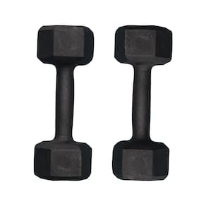 Par De Halter Sextavado Pintado 5Kg Academia Treino Fitness