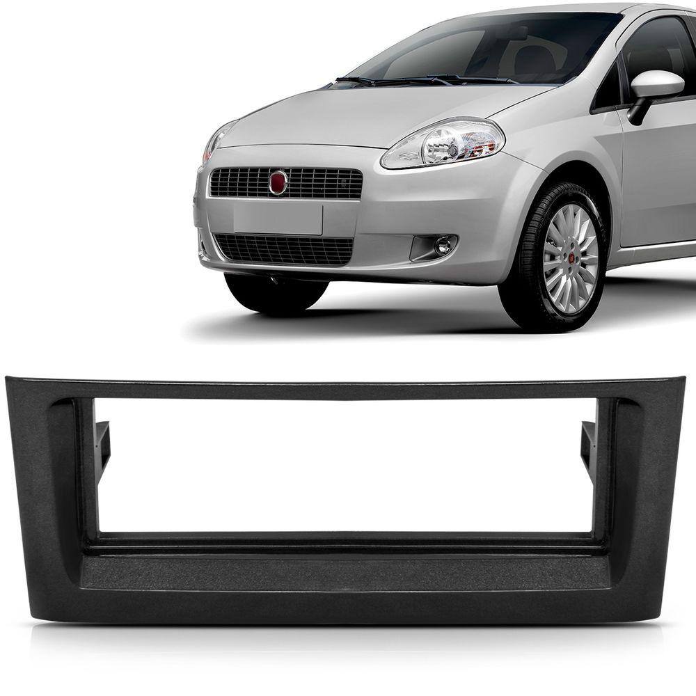 Moldura DVD 1 Din Punto 2007 2008 2009 2010 2011 2012 Prata