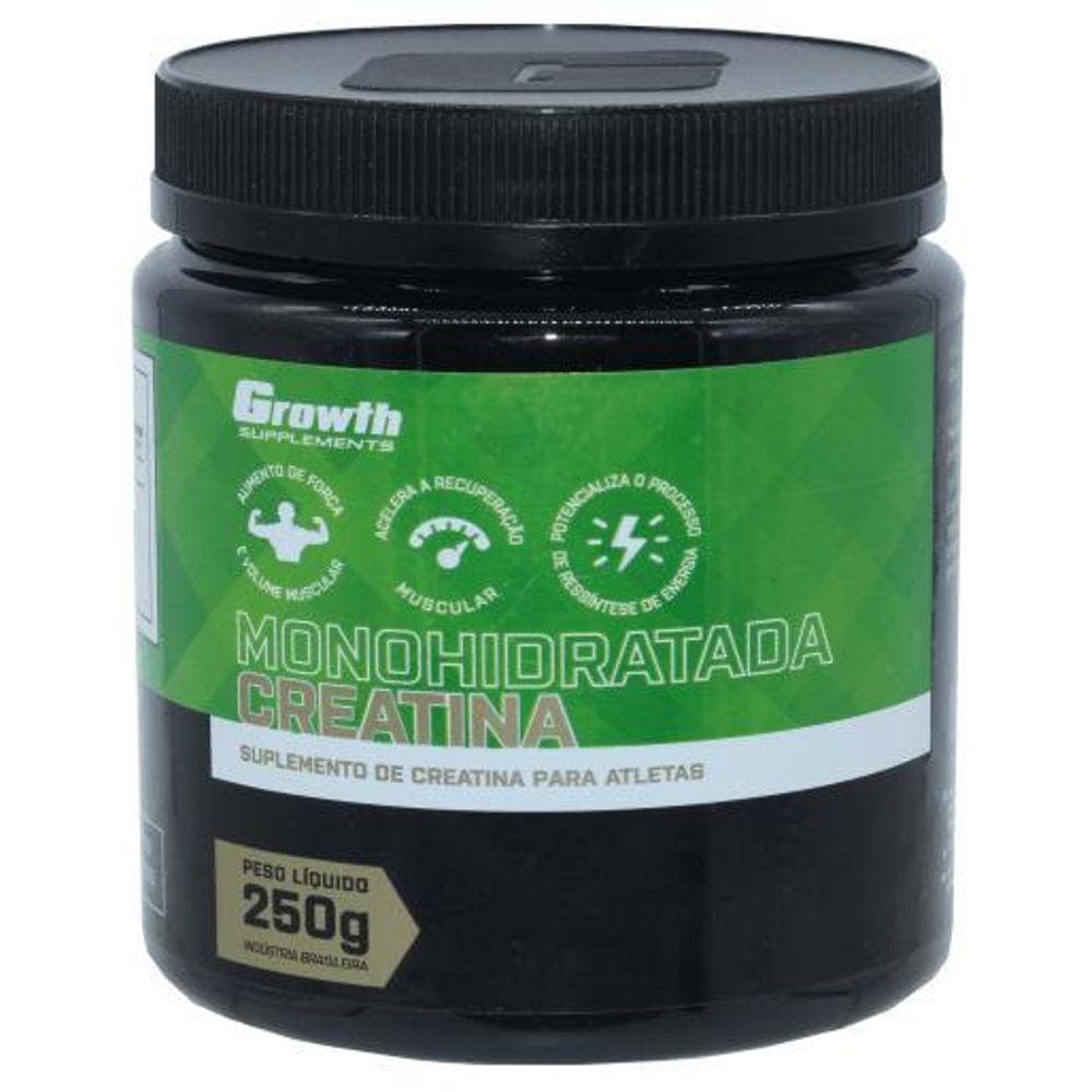 Creatina Monohidratada Growth 250G Suplemento Ganho Massa