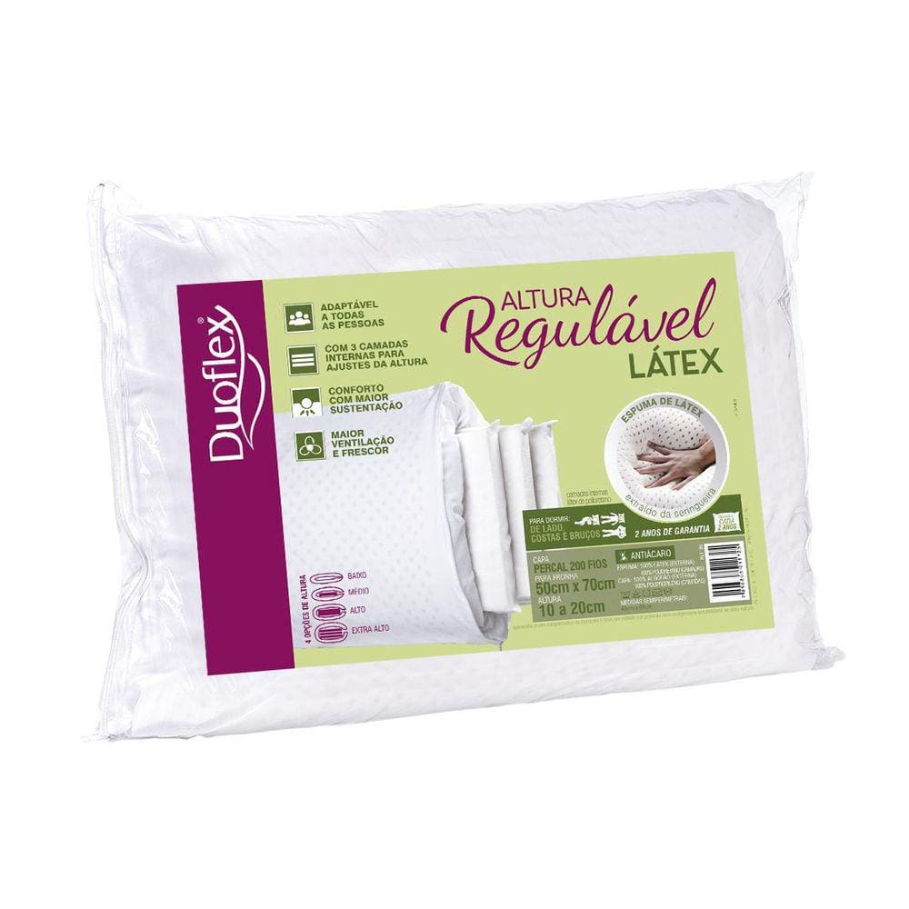 Travesseiro Nasa Altura Regulavel 50X70 10 A 20Cm Duoflex