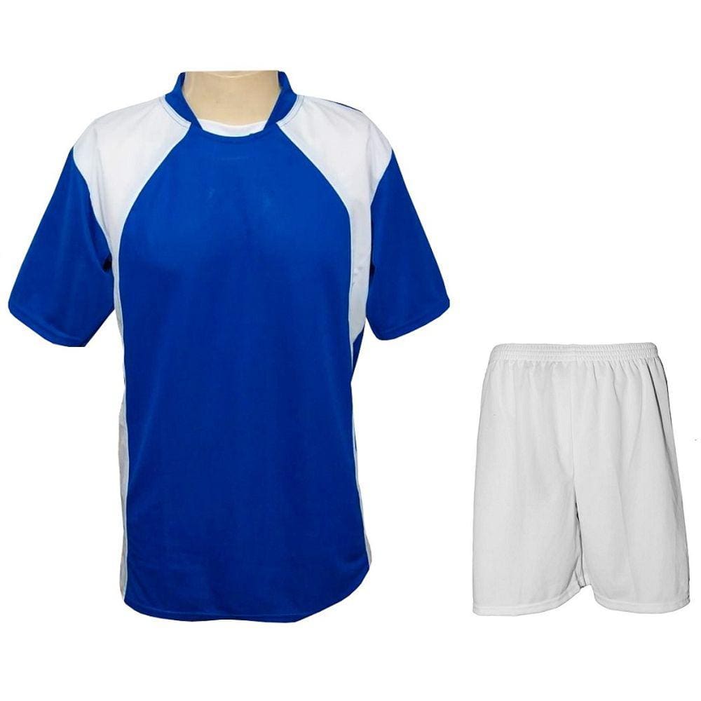Uniforme 20+1 TRB Camisa Azul/Branco, Calção Branco e Goleiro