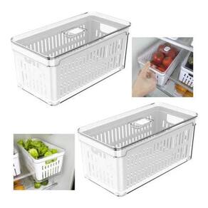 Kit 2 Organizador De Geladeira Porta Frutas Verduras Legumes