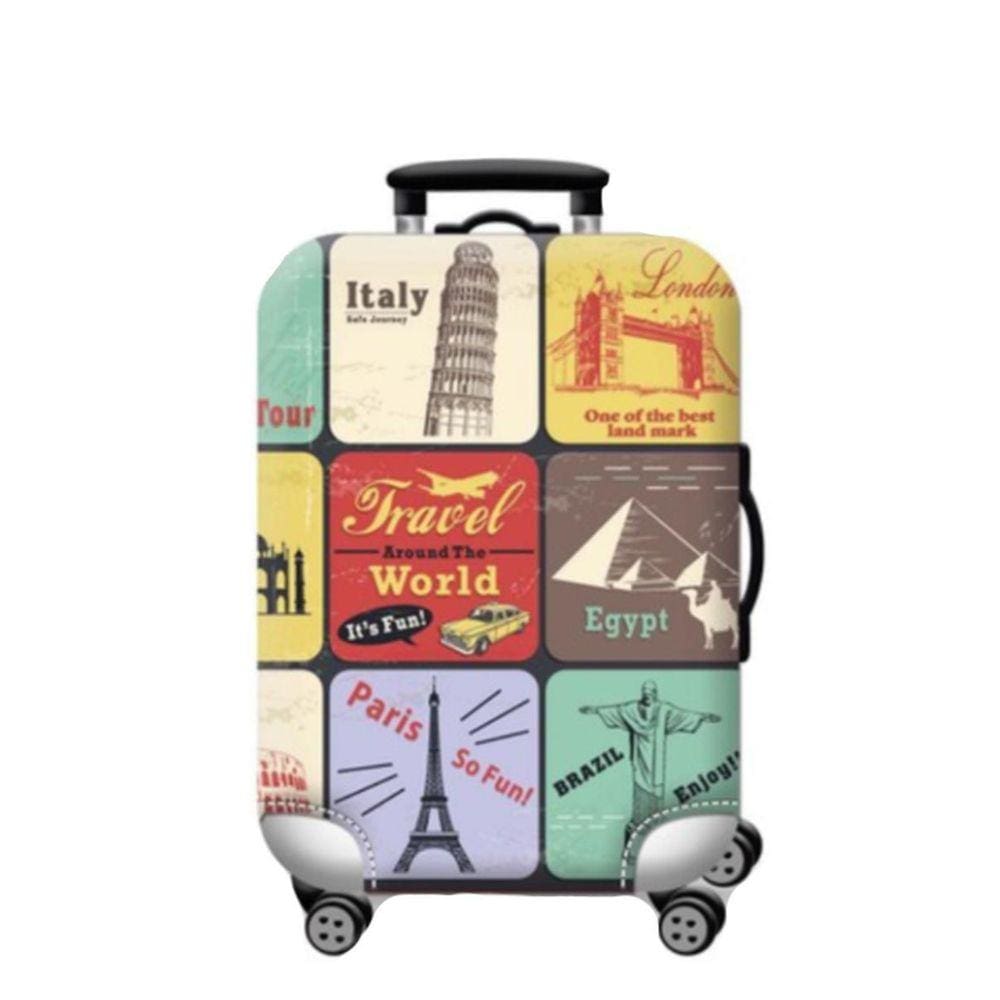 Capa Para Mala De Viagem Estampa Selos De Viagem Tamanho G