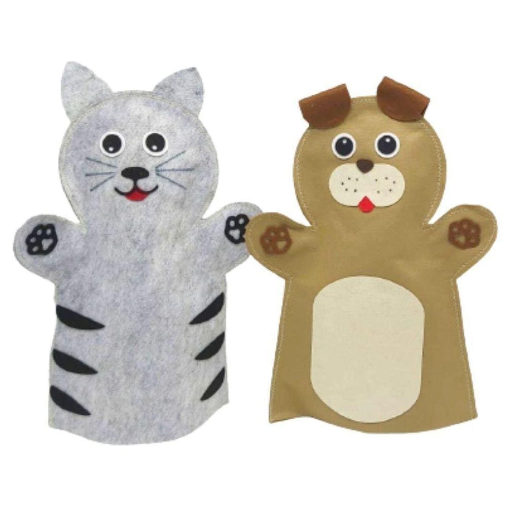 Fantoche - Feltro - Cão E Gato - Kits E Gifts