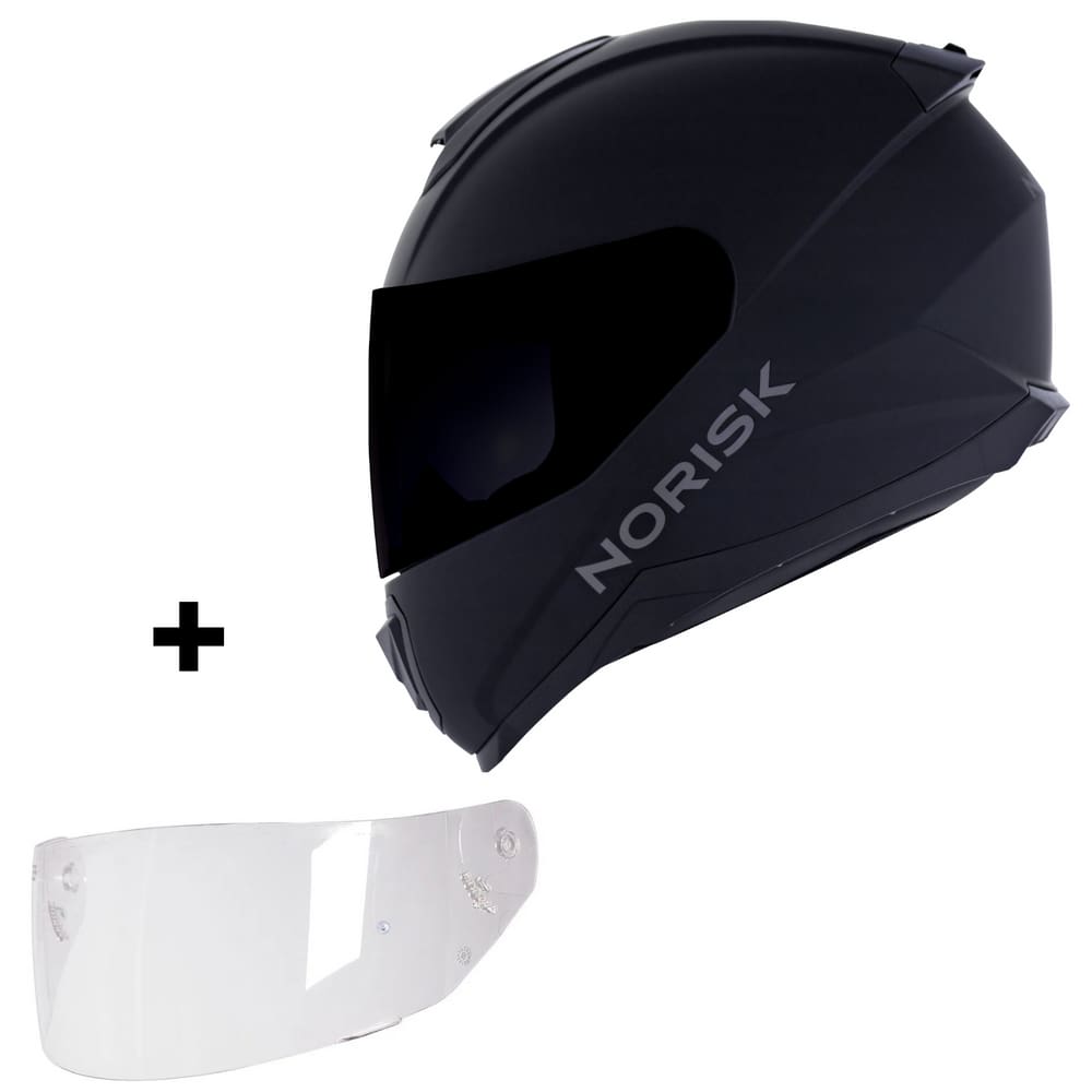 Capacete Norisk Razor Monocolor Preto Fosco + Viseira Fumê