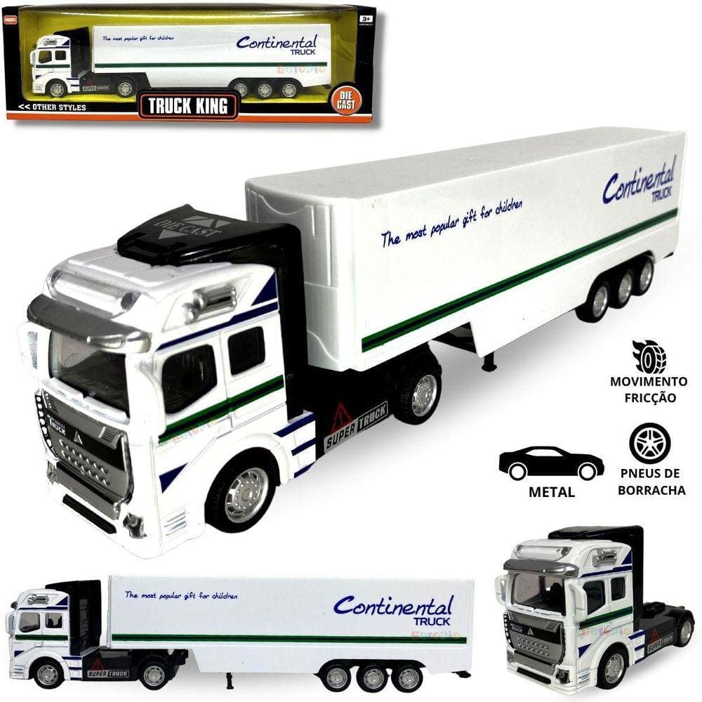 Caminhão Carreta De Brinquedo Iveco Hi-way Tora De Madeira