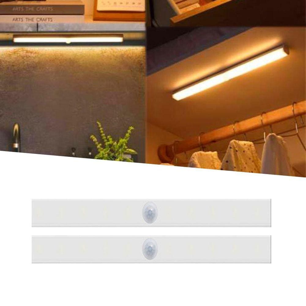 2 Lâmpadas Led 5W Barra 50Cm Usb Sensor Presença Adesivos