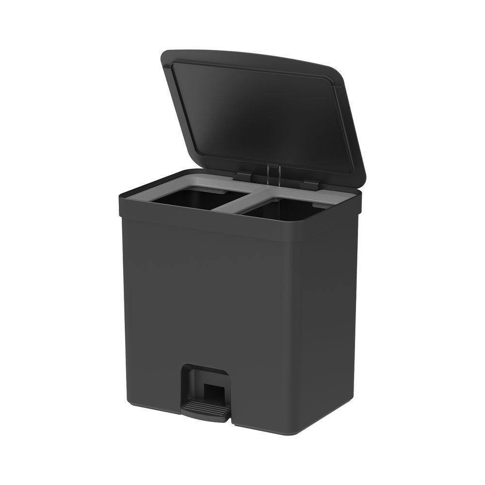 Lixeira De Pedal Trium 20 Litros Com Duplo Compartimento Ou