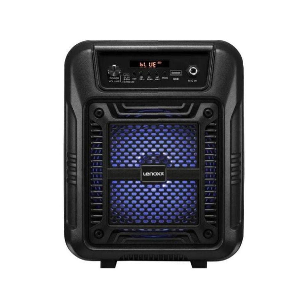 Caixa De Som Amplificada 80W Rms Recarregavel Lenoxx + Nota
