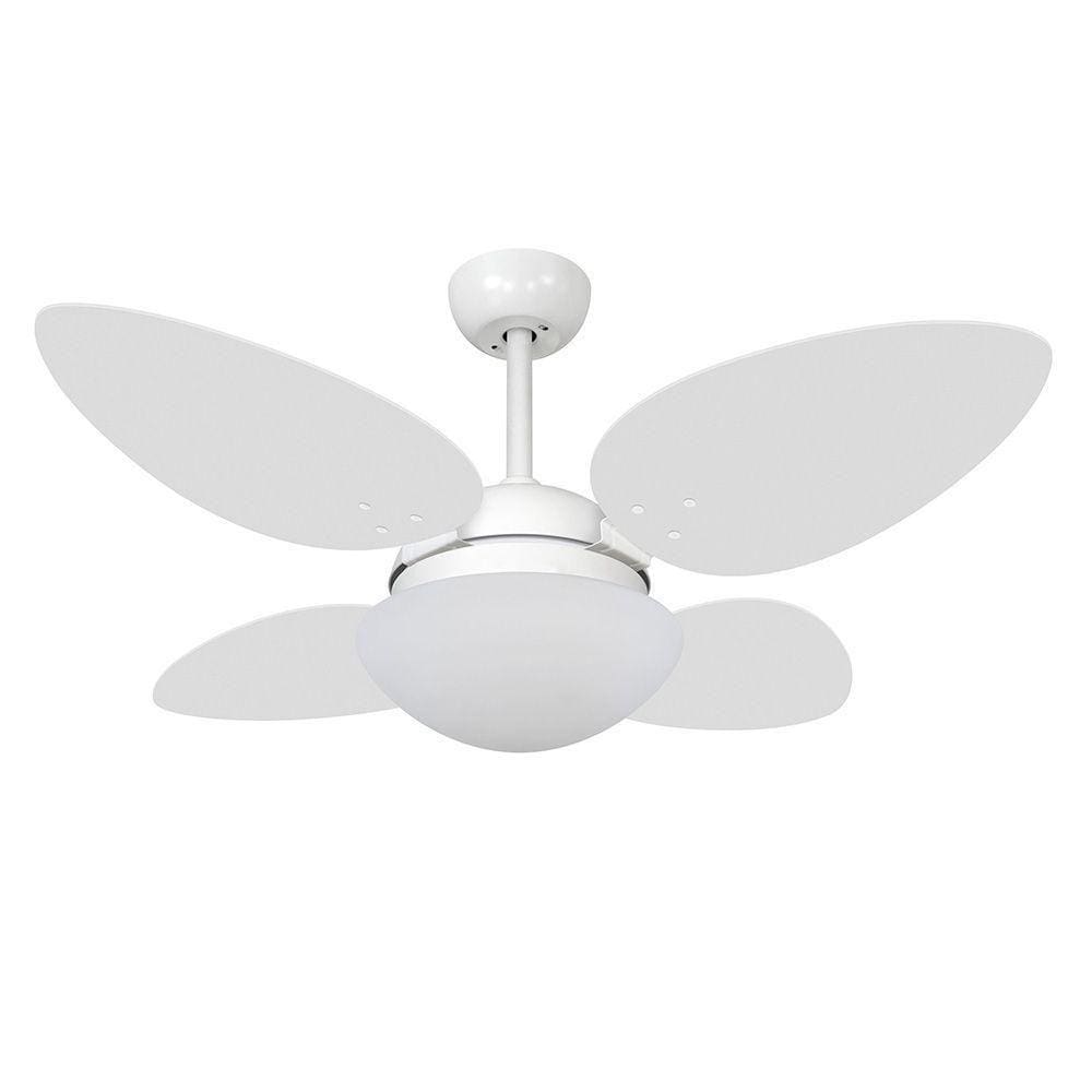 Ventilador De Teto Volare Braco Fosco Vd42 Pétalo 4 Pás Branco 110V