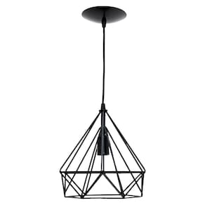Pendente Aramado Poptem Diamante Grande Preto