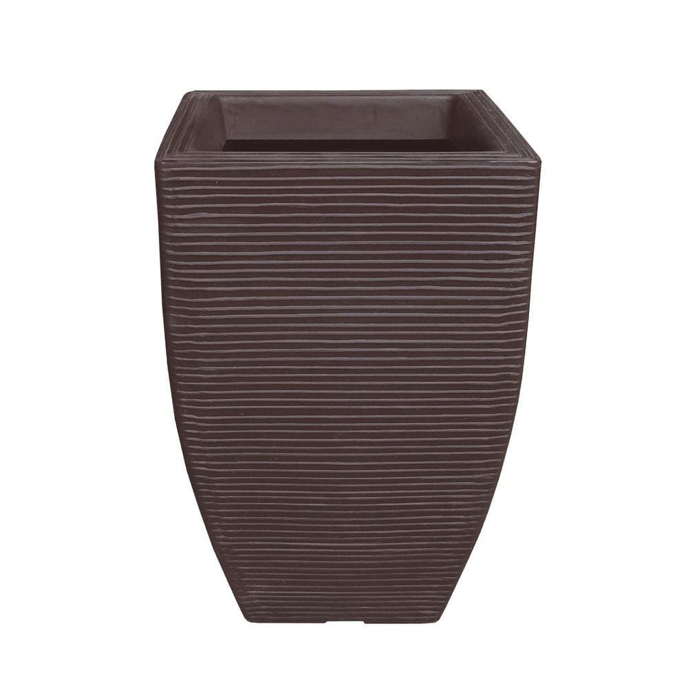 Vaso De Planta Trapézio Decorativo Polietileno 60X38Cm Café