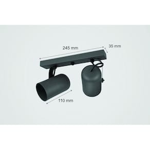 Luminária Teto Trilho 2 Spots Direcionáveis Luxo Marrom 1272