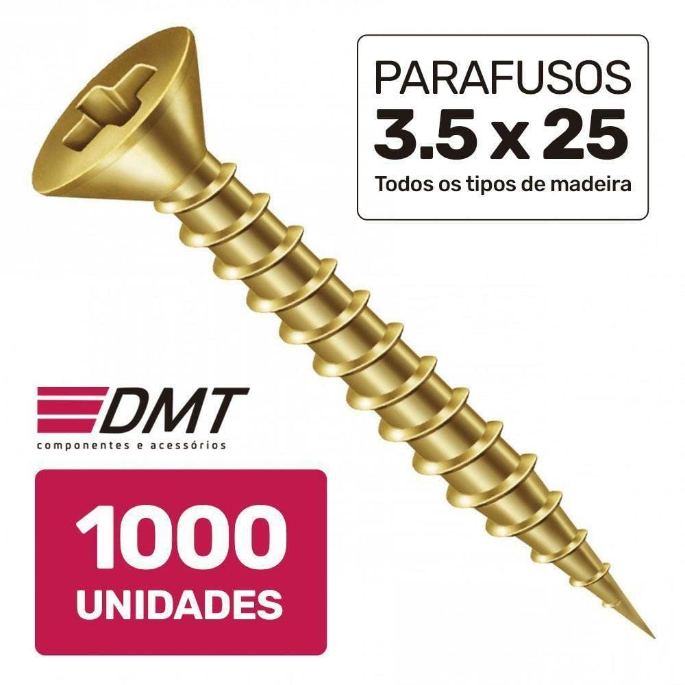 Caixa 1000 Parafusos 3.5X25 Chipboard Chata Phillips