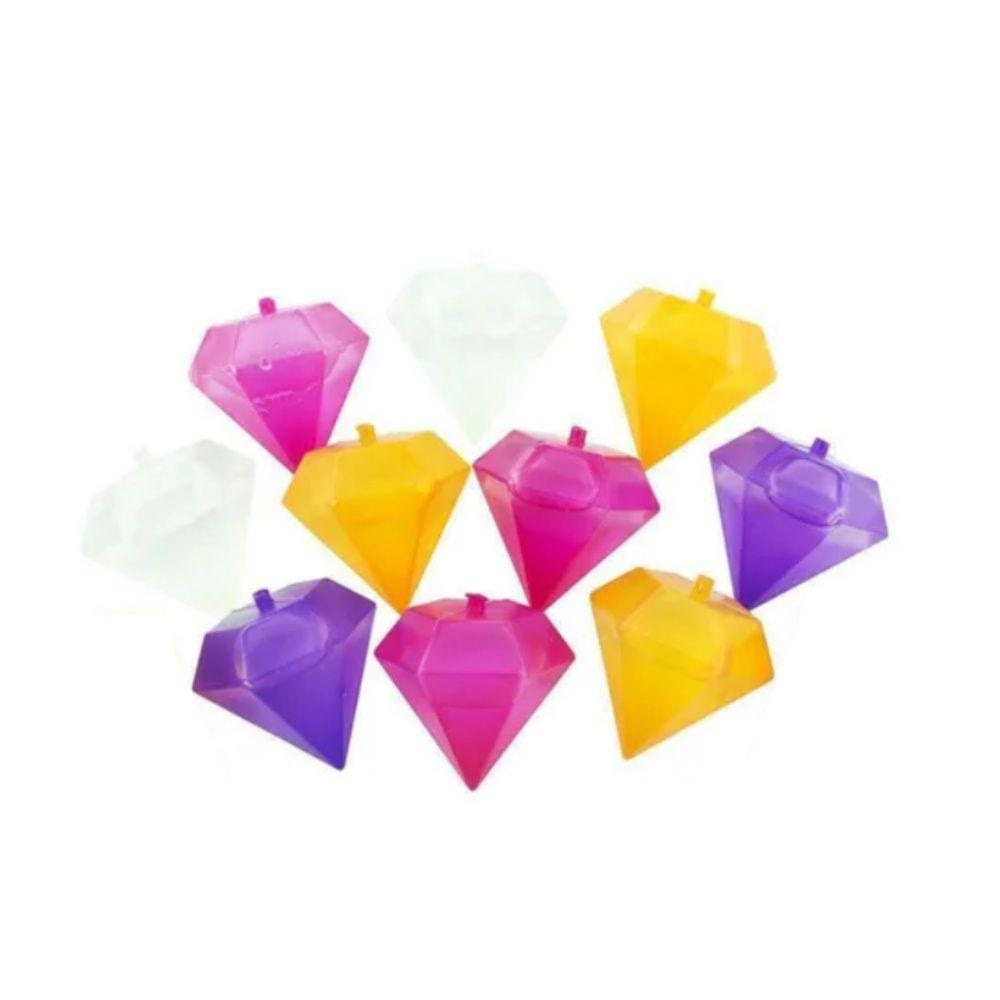 10 Cubos De Gelo Reutilizável Artificial Diamantes Coloridos