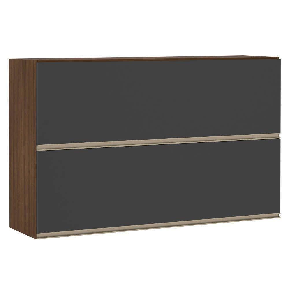Armário Cozinha Duplo 120 Cm 2 Portas Dourado Com Preto Txt