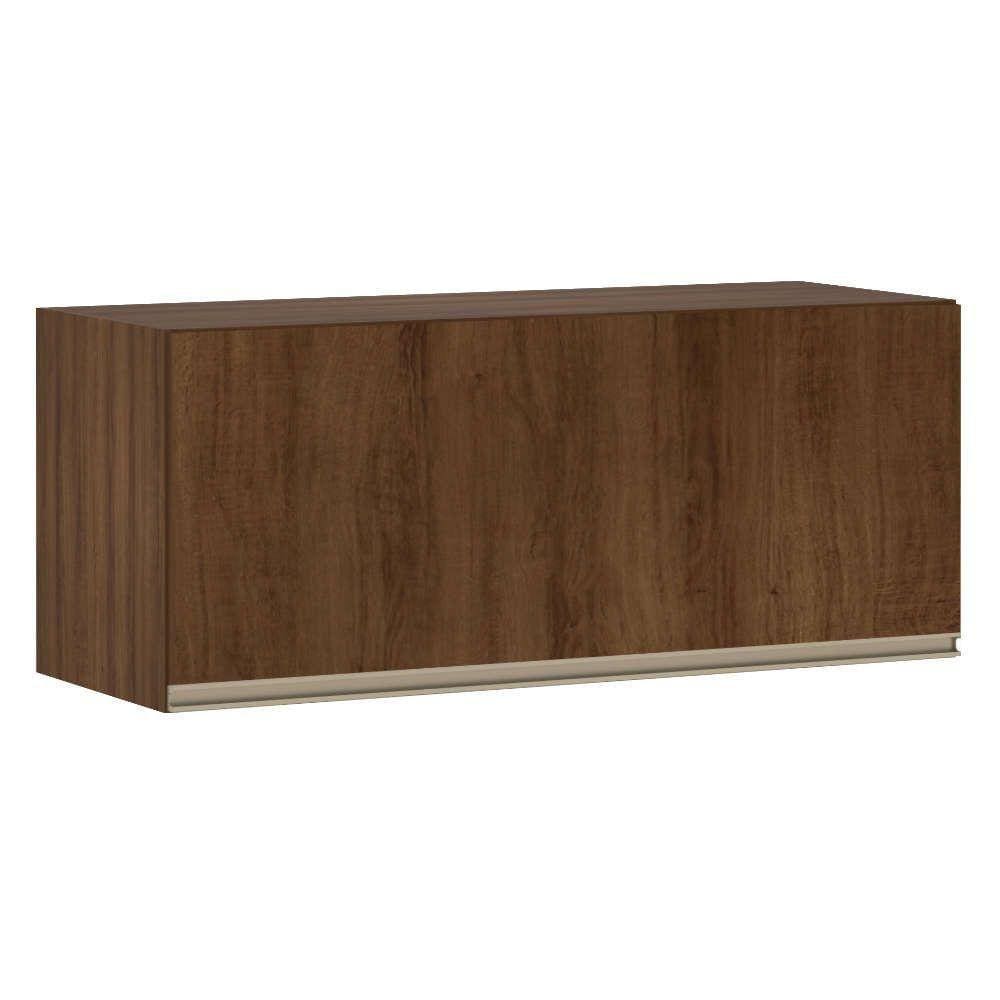 Armário Cozinha 90 Cm 1 Porta Dourado Com Nogueira Dourado
