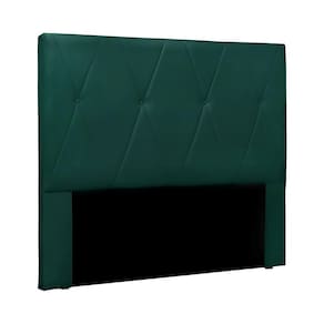 Cabeceira Decorativa Casal 1,40m Yves Veludo Verde Floresta