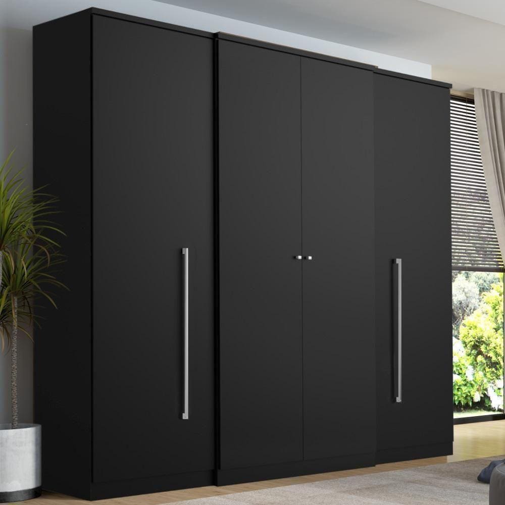 Guarda-roupa Casal 4 Portas 2 Gavetas Thb Splendore - Preto