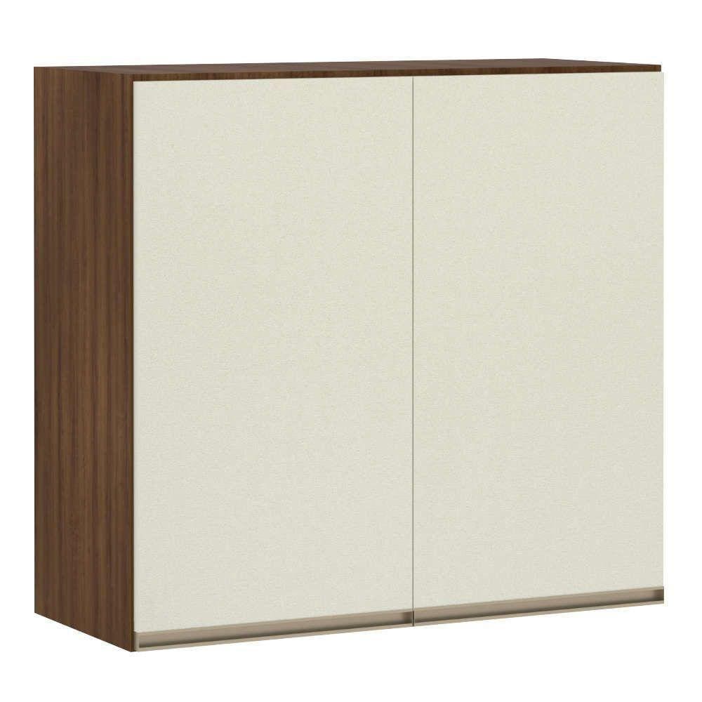 Armário Para Cozinha 80 Cm 2 Portas Dourado Com Kashmir
