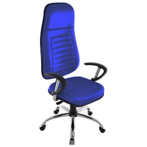 Cadeira Presidente Com Espaldar Alto Linha Blenda Azul