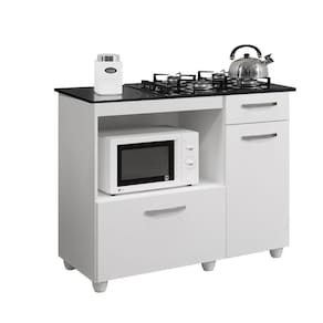 Balcão Cooktop 4 Bocas Violeta Kaiki Móveis Cor: Branco