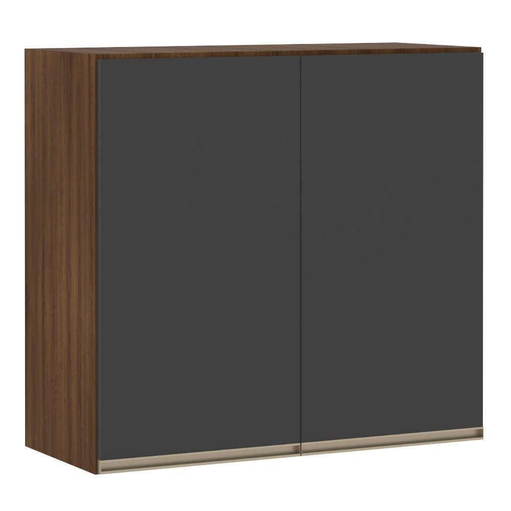 Armário Para Cozinha 80 Cm 2 Portas Dourado Com Preto Txt