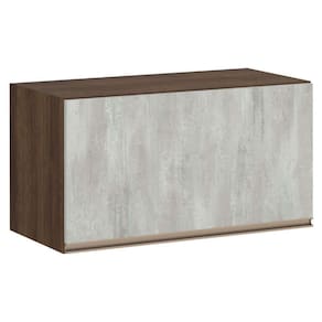 Armário Para Cozinha 70 Cm 1 Porta Dourado Com Concreto
