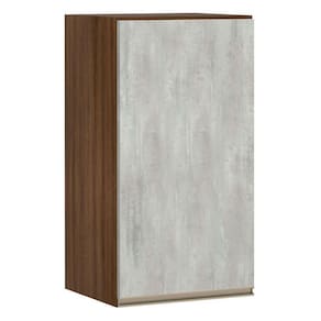Armário Para Cozinha 35 Cm 1 Porta Dourado Com Concreto