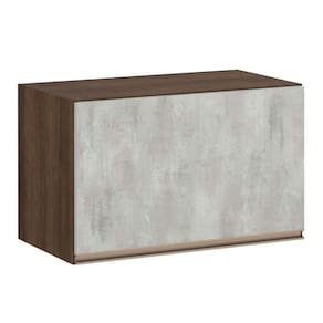 Armário Para Cozinha 60 Cm 1 Porta Dourado Com Concreto