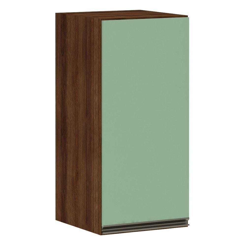 Armário Para Cozinha 40 Cm 1 Porta Dourado Com Verde