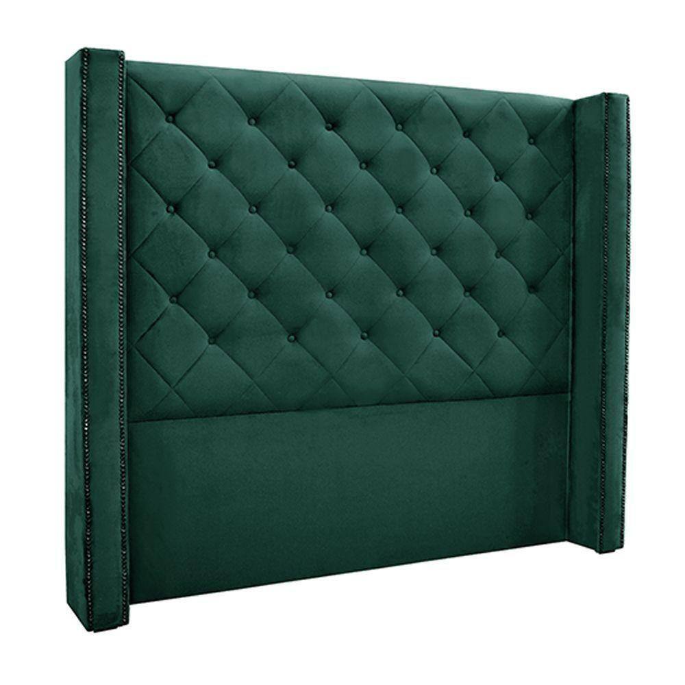 Cabeceira Casal 1,64m Loewe Veludo Verde Floresta
