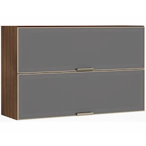 Armário Aéreo 120cm 2 Portas Inox Com Prata Dourado